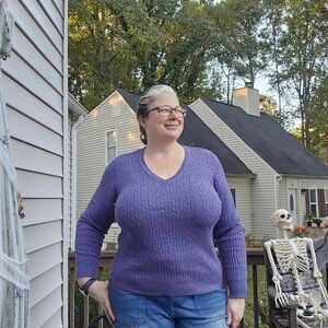 Kim Rogers Lavender V-Neck Sweater